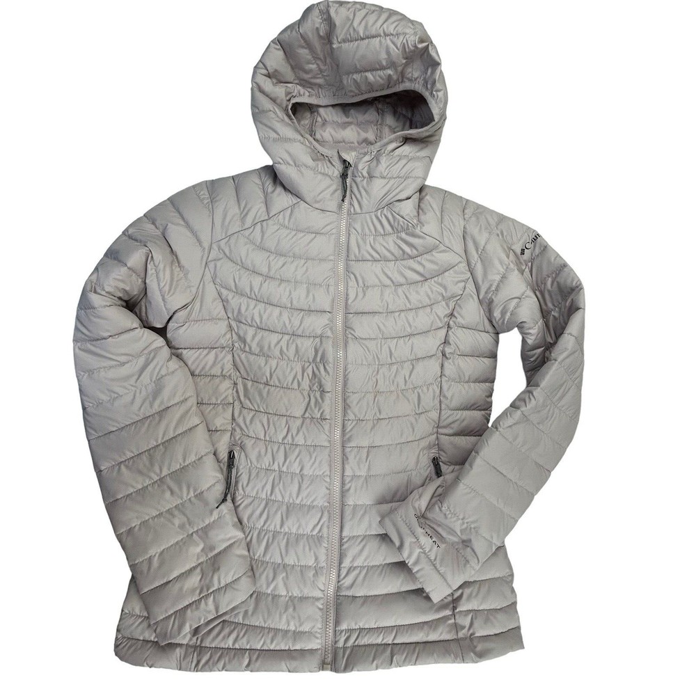 Columbia White Out II Omni Heat Hooded Puffer Jacket Size Small Lavender